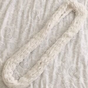 Handmade Knit White Chenille Soft Scarf